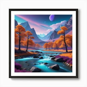 River In The Mountains Art Print