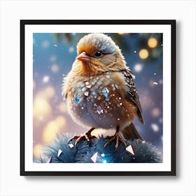 Christmas Bird Art Print