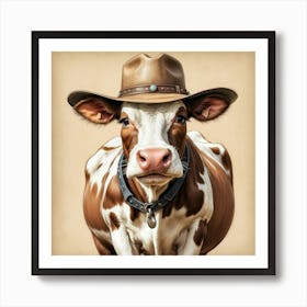 Cowboy Cow 2 Art Print