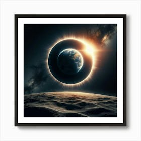 Eclipse Of The Sun Over The Earth Art Print