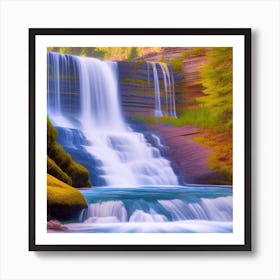 Waterfall In The Forest 29 Art Print