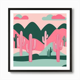 Cactus Landscape Art Print