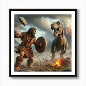 Prehistoric Battle 1 Art Print