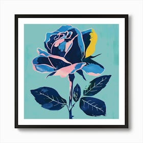 Rose 1 Square Flower Illustration Art Print