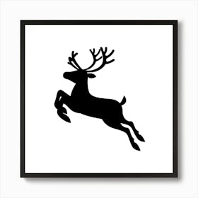 Reindeer Jumping Art Print