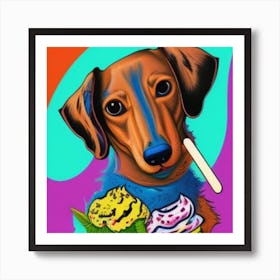 Dachshund cupcakes Art Print