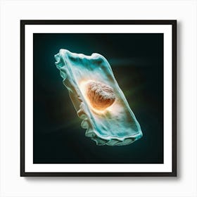 Cell Structure Isolated On Black Background Art Print