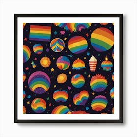 Rainbow Seamless Pattern Art Print