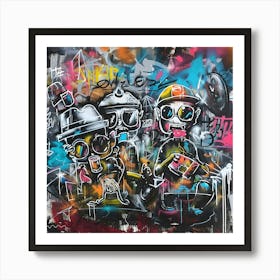 Wall, Graffiti, Street Art, Urban Hues Art Print