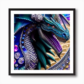 Dragon With Jewels Art Print