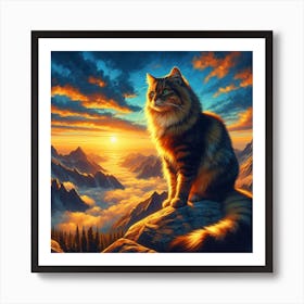 Cat In The Sky Art Print