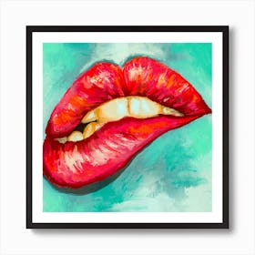 Lips Art Square Art Print