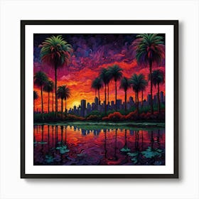 Sunset Over Los Angeles Poster