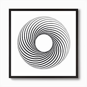 Spiral In Black And White Aesthetic Minimalist Art Print