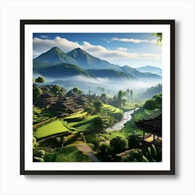 Asian Village 1 Art Print