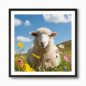 Sheep In A Meadow 3 Art Print