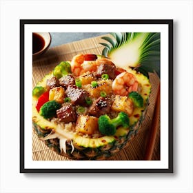 Asian Food In A Pineapple 2 Art Print