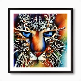 Watercolor Feline Art Print