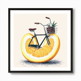 Orange Bicycle 2 Art Print