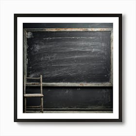 Abstract Communication Concept Showcasing An Empty Chalkboard Macro Shot Of Surface Textures Emphas (6) Art Print