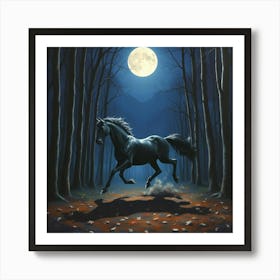 Horse In The Woods 10 Art Print