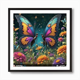 Butterflies In The Garden Art Print