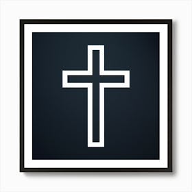Christian Cross, minimal style Art Print