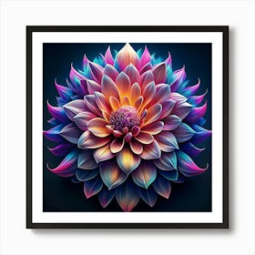 Colorful Dahlia Flower Art Print