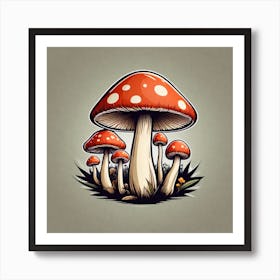 Mushroom Illustration 4 Art Print