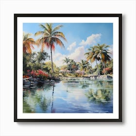 Caribbean Canvas: Serenity in Colour Art Print