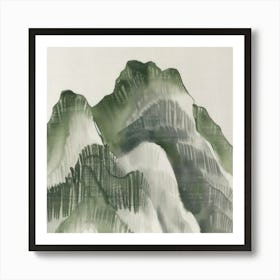 Japanese Watercolour Of Mount Nasu 5 Art Print