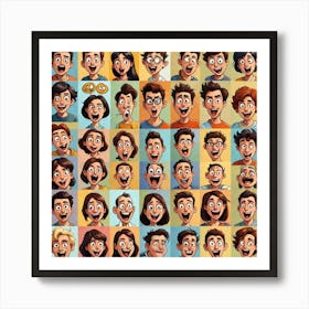 Faces Of People Art Print