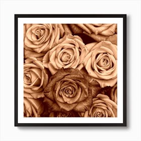 Sepia Roses Art Print