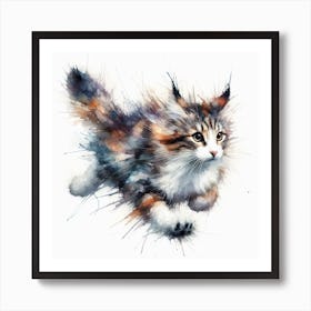 Cat Watercolour Art Print 2 Art Print