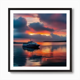 Sunset On A Boat 7 Art Print