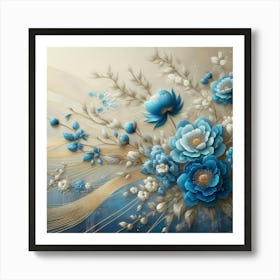 Blue Flowers 3 Art Print