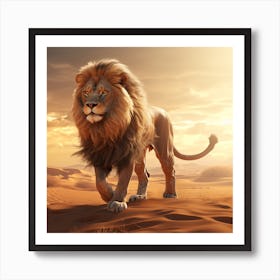 Lion In The Desert 2 Art Print