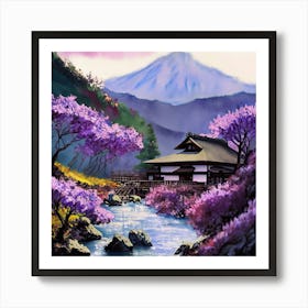 Japan Japanese House Typical Nature Landscape Art Print