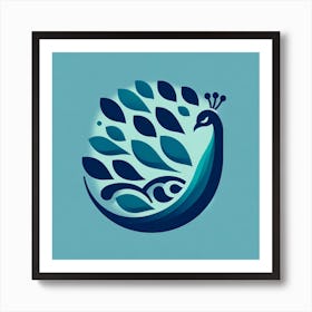 Peacock Logo Art Print