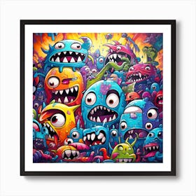 Monsters Graffiti Art for wall decor 7 Art Print