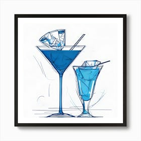 Blue Martini 1 Art Print