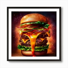 Burger In Space Art Print