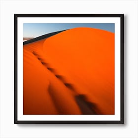 A Windswept Desert Dune Its Ridges Casting Dramatic Shadows In The Fiery Setting Sun (2) Poster