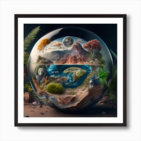 Earth In A Glass Sphere Poster