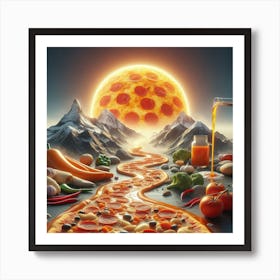 Pizza sun Art Print