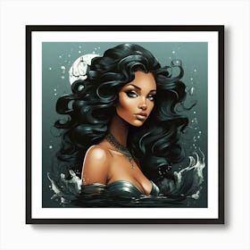 Mermaid paint art Art Print