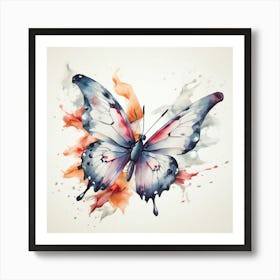 Butterfly Watercolor Painting Art Print