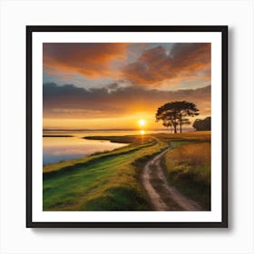 Sunset At The Beach Art Print