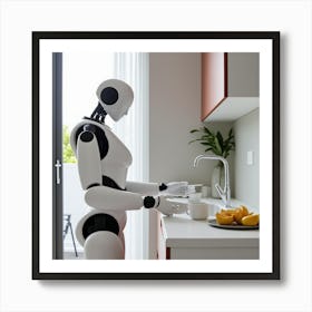 Asm A Smart Robot Wash The Dishes Inside A Smart Home 82687ec9 6d14 4581 Bc12 83fb6de13cf8 Art Print