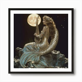 Stockcake Moonlit Mermaid Serenade 1718939504 2 Art Print